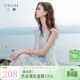 三彩【櫻花系列連衣裙】2026夏季新款萊賽爾圓領(lǐng)系帶寬松A字長(cháng)裙M 冰川藍花卉 M 160/84A