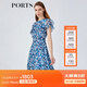 PORTS寶姿春夏新品女裝短袖長(cháng)連衣裙LM8D107MPS167 霧霾藍印花 M 6