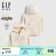 蓋璞（GAP）嬰兒秋季款Logo刺繡小熊耳朵抓絨連帽衛衣美版893204