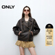 ONLY2025夏季新款酷颯機車(chē)風(fēng)寬松落肩長(cháng)袖夾克外套女|1253PU009 E09棕褐色 S