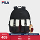FILA 斐樂(lè )官方女包背包冬新款時(shí)尚休閑撞色雙肩包多口袋書(shū)包 傳奇藍-NV XS