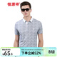 恒源祥冰絲男士短袖t恤翻領(lǐng)夏季薄款半袖中年時(shí)尚波點(diǎn)商務(wù)休閑體恤上衣 51T00S05-淺灰 2XL (185)