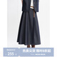 獨束大碼女裝時(shí)尚仿牛仔套裝夏裝2025年新款甜美背心半裙兩件套 暮色藍-中長(cháng)半裙 3XL (尺碼：5）