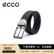 愛(ài)步（ECCO）商務(wù)休閑皮帶 金屬針扣腰帶男9105892 黑色/午夜藍120cm禮盒裝