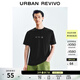 UR夏季新款男裝時(shí)尚休閑撞色印花圓領(lǐng)短袖T恤UMY450060 正黑 M