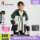 暇步士（Hush Puppies）童裝兒童三防加絨風(fēng)衣男女童戶(hù)外服復古厚外套 蒼翠綠   160   