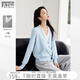 對白（DUIBAI）法式假兩件撞色V領(lǐng)毛衣女2026春季新款松弛顯瘦氣質(zhì)針織上衣 天空藍 L