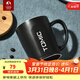 特美刻（TOMIC）陶瓷杯創(chuàng  )意馬克杯大容量咖啡杯帶蓋男女士牛奶杯情生日新年禮物 黑色帶蓋400ml