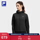 FILA 斐樂(lè )官方女士針織連帽外套秋新款健身運動(dòng)防曬上衣運動(dòng)夾克 深黑-BK M 165/84A/M