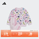 adidas女?huà)胪蓍e寬松印花長(cháng)袖套裝秋季阿迪達斯官方輕運動(dòng)   清澈粉/祈福粉   92