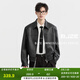 伯爵卓爾【cleanfit簡(jiǎn)約風(fēng)】痞帥機車(chē)PU皮夾克男裝仿皮外套男2025春季新款 森林黑（墊肩設計） XL (180)