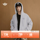adidas 2025針織運動(dòng)連帽夾克外套男女秋季阿迪達斯三葉草 淺麻灰   M