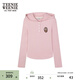 Teenie Weenie小熊女裝連帽長(cháng)袖T恤冬季半開(kāi)襟休閑學(xué)院時(shí)尚上衣 粉色 S (160)