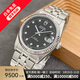 【二手99新】帝舵 王子型 男士手表全自動(dòng)機械 瑞表 牙圈 精鋼/間金 日歷夜光防水表 74034-0006 34mm 鉆刻黑盤(pán)