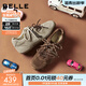 百麗（Belle）小榛果薄底賽車(chē)阿甘德訓鞋女2026春新商場(chǎng)款休閑鞋E9W1DAM6預售 杏色 38