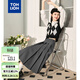 唐獅（TonLion）2023百褶裙西裝半身裙女學(xué)院風(fēng)高腰 高級灰/二批  M 