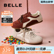 百麗（Belle）漿果糖復古德訓鞋款撞色運動(dòng)休閑板鞋B2472AM5預售 深紅色 38 (240mm)