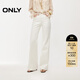 ONLY2026春季新款舒適袋口精致繡花微喇叭褲牛仔褲女|126132162 J2G 米白色 XS XS標準褲長(cháng)