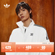 adidas復古風(fēng)休閑梭織立領(lǐng)夾克外套男女秋季阿迪達斯官方三葉草   亮白   M