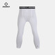 準者（RIGORER） 七分壓縮褲春季新款籃球專(zhuān)業(yè)訓練跑步健身運動(dòng)透氣彈力緊身褲 純白色 L