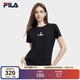 FILA 斐樂(lè )官方女子短袖T恤夏季時(shí)尚運動(dòng)兔子刺繡圓領(lǐng)絲柔棉套頭衫