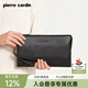 皮爾卡丹（pierre cardin）男士手拿包真皮輕奢大容量商務(wù)高端皮夾時(shí)尚牛皮手抓包生日禮物 黑色_頭層牛皮