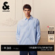 杰克·瓊斯（JACK&JONES）NBA聯(lián)名男裝襯衫春季貼布印花條紋寬松全棉翻領(lǐng)上衣225405002 C40灰藍 常規 L