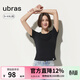 ubras親膚圓領(lǐng)短袖修身有型百搭休閑T恤女舒適透氣打底 黑色 L