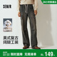 森馬（Semir）牛仔褲男寬松闊腿工裝褲復古做舊大口袋2025冬季長(cháng)褲109725124108