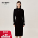 深呼吸DEEP BREATH女裝字母羊毛羊絨針織收腰連衣裙A500216 A500231 黑-加長(cháng) M (3)