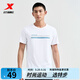 特步（XTEP）跑步速干t恤衫男夏季新款訓練男女上衣冰絲半袖運動(dòng)短袖背心 珍珠白-0131 XL