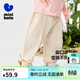 迷你巴拉巴拉【純棉】長(cháng)褲女童兒童透氣甜美可變褲型腳口可調節 淺卡其50311 110