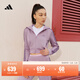 adidas休閑時(shí)尚長(cháng)袖套裝女裝阿迪達斯官方輕運動(dòng)   淡紫   S