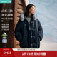 茵曼2025冬季女裝新款三防可拆連帽毛領(lǐng)羽絨服牛角扣保暖派克服 深寶藍 S 158-162cm/100-110斤