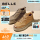 百麗（Belle）冬季男鞋戶(hù)外工裝板鞋保暖短靴子高幫休閑鞋棉鞋A1332DD3 卡其色單里 42 (260mm)