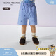 Teenie Weenie Kids小熊童裝夏季男寶寶休閑百搭條紋短褲 淺藍色 100 cm