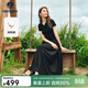 Navigare意大利小帆船連衣裙子女士2026年夏季新款黑色短袖POLO領(lǐng)長(cháng)裙子 暗夜黑 L