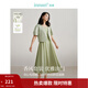 茵曼（INMAN）簡(jiǎn)約通勤薄荷曼波套裝2024春女裝新款天樞麻小香風(fēng)外套顯瘦連衣裙 豆綠色 M