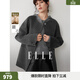 ELLE【100%綿羊毛】馬甲雙面呢大衣兩件套女2025冬季新款毛呢外套 中灰 S