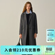 ELAND【100%綿羊毛】衣戀毛呢外套女長(cháng)款修身大衣新款 深灰色(17)D/Grey S /160