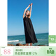 三彩2025夏季新款仿棉麻連衣裙無(wú)袖扭結背心裙寬松長(cháng)裙度假風(fēng)M 經(jīng)典黑 S 155/80A