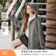 香影【純羊毛】連帽毛呢大衣女中長(cháng)款2025冬季新款呢子雙面穿外套 淺灰 M 160/84A/95-110斤
