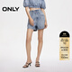 ONLY秋季時(shí)尚休閑廢土風(fēng)高腰A字牛仔短褲女|124343003 J32 210洗水牛仔藍 S (160) 64A