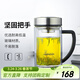 希諾（heenoor）雙層玻璃杯男士耐熱防燙帶把帶手柄商務(wù)辦公玻璃水杯過(guò)濾茶杯子 小熊杯蓋-雙層帶濾網(wǎng)435ml