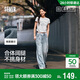森馬（Semir）森柔牛仔丨牛仔褲女潮流顯瘦褲子25春秋季寬松闊腿褲109925124001