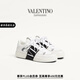 華倫天奴VALENTINO男士 VL7N 牛皮革低幫綁帶休閑運動(dòng)鞋 白色/黑色 42.5
