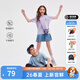 暇步士（Hush Puppies）童裝兒童男女童2026春夏新款休閑活力童趣一夏舒適簡(jiǎn)約圓領(lǐng)衫T恤 雨釉藍 170 cm