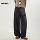 ANTI HERO美式丹寧原色cleanfit牛仔褲男生新款復古高街直筒彎刀闊腿褲 原牛黑 XL 【推薦125-145斤】