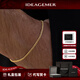 IDEAGEMERS925銀四方鏈手鏈男士簡(jiǎn)約歐美風(fēng)細款精致痞帥百搭男生百搭手飾品 簡(jiǎn)約手鏈-黃色款