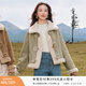 香影牛角扣麂皮絨外套女短款2025秋冬新款羊羔毛風(fēng)小個(gè)子仿生皮草 豆沙綠 S